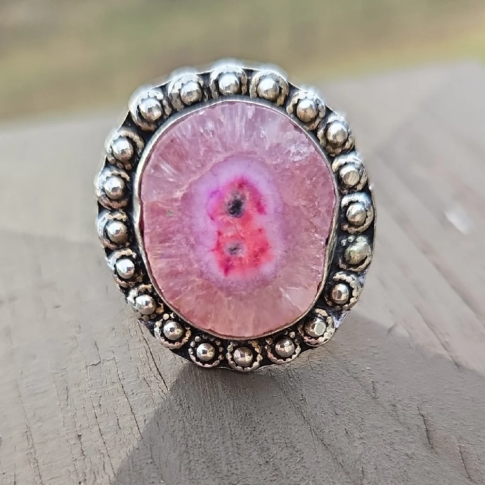 Purple Solar Quartz Ring